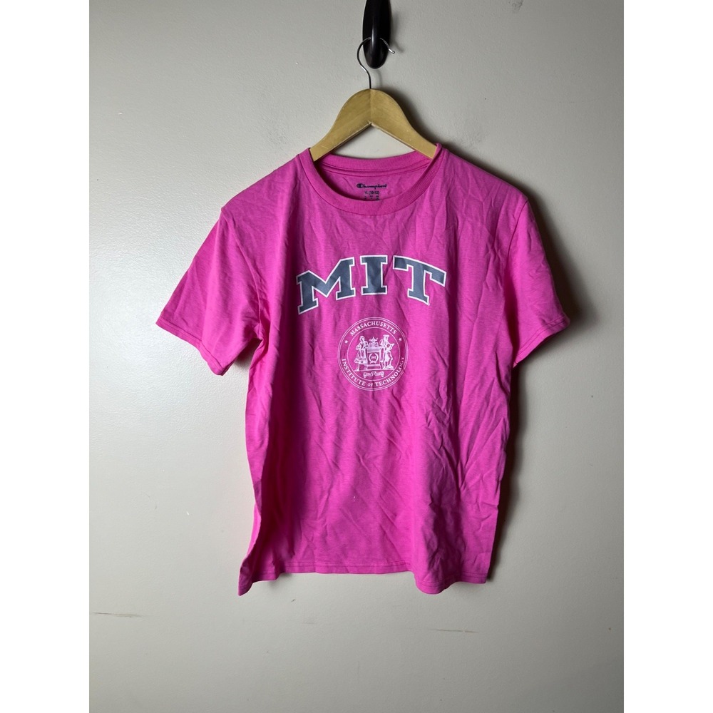 Champion Youth Kids XL Pink MIT Logo T-Shirt Casual College